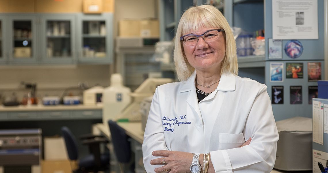 Dr. Chiaramello in her lab